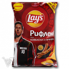 Чипсы «Lays» рифлёные со вкусом сосисок с горчицей 120г