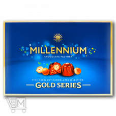 Конфеты «Millennium» «Gold series» в молочном шоколаде с ореховым пралине и орехами 205г