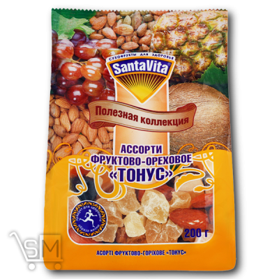 Сравнить цены на Асорті фруктово-горіхове «Santa Vita» «Тонус» «Корисна колекція» 200г