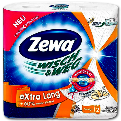 Сравнить цены на Полотенца бумажные «Zewa» «Wisch&Weg» Extra Lang Design 2шт