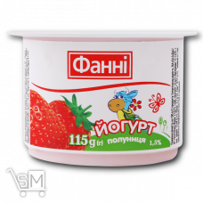 Йогурт «Фанні» со вкусом клубники 1,5% 115г