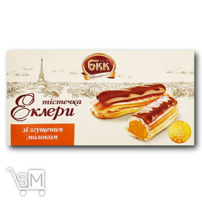 Сравнить цены на Тістечка «БКК» «Еклер» зі згущеним молоком 360г