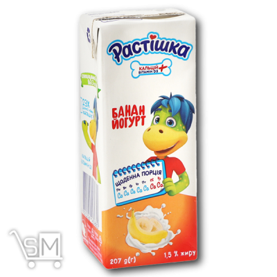 Сравнить цены на Йогурт «Danone» «Растішка» Банан 1,5% 207г