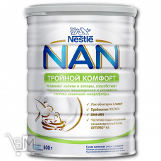 Смесь сухая молочная «Nestle» «Nan» «Тройной комфорт» с рождения 800г