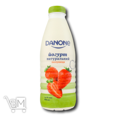Сравнить цены на Йогурт «Danone»  зі смаком полуниці 1,5% 800г