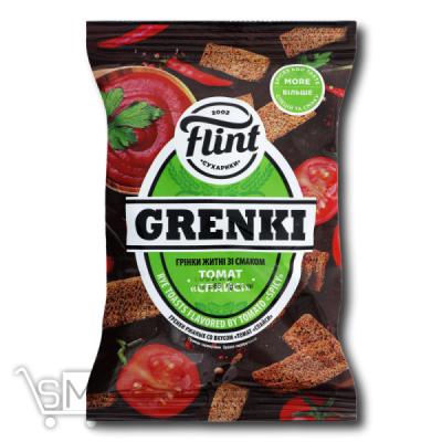 Сравнить цены на Грінки «Flint» «Grenki» житні зі смаком томату Спайсі 65г