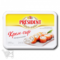 Крем-сир «President» «Класичний» продукт сирковий 24,5% 180г