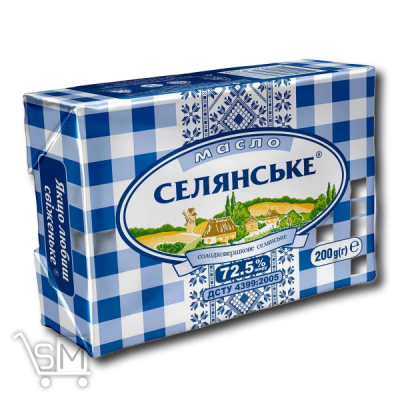 Сравнить цены на Масло «Селянське» солодковершкове 72,5% 200г