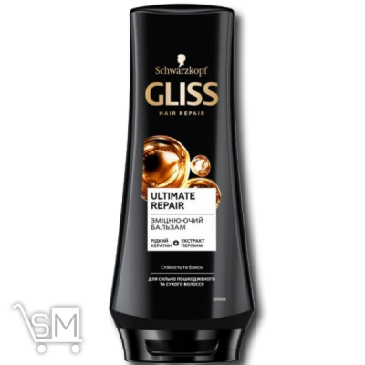Сравнить цены на Бальзам «Gliss Kur» «Ultimate Repair» для пошкодженого та сухого волосся 200мл
