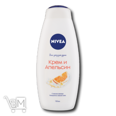 Сравнить цены на Гель для душа «Nivea» «Крем и апельсин» 750мл