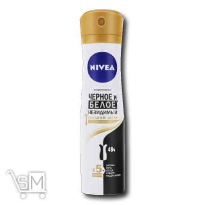 Сравнить цены на Антиперспірант «Nivea» «Чорне та Біле» «Невидимий гладкий шовк« 150мл