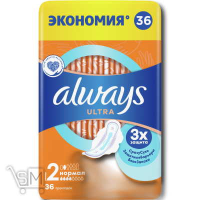 Сравнить цены на Гігієнічні прокладки «Always» «Ultra Normal» 36шт