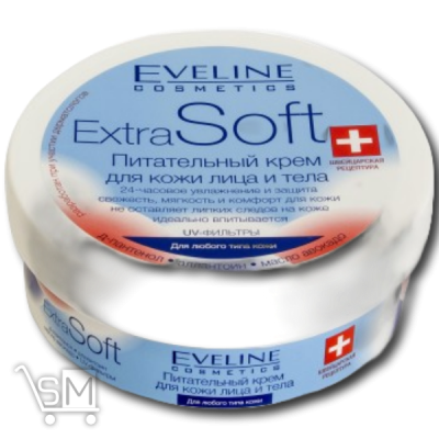 Сравнить цены на Крем живильний «Eveline» «Extra soft» для обличчя та тіла 200мл