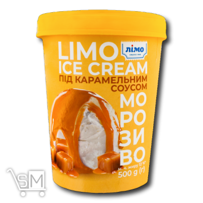 Сравнить цены на Морозиво «Лімо» «Ice Cream» під карамельним соусом 500г