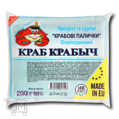 Сравнить цены на Палочки крабові «Краб Крабич» охолоджені 200г