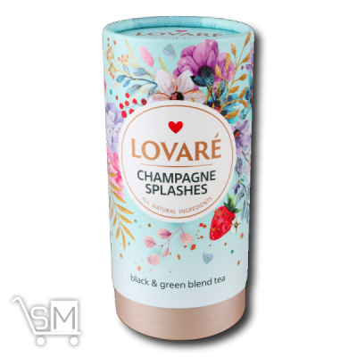 Сравнить цены на Чай «Lovare» «Champagne Splashes» чорний та зелений листовий з ягодами та пелюстками 80г