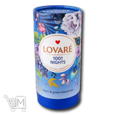 Сравнить цены на Чай «Lovare» «1001 Nigts» чорний та зелений листовий з ягодами та пелюстками 80г