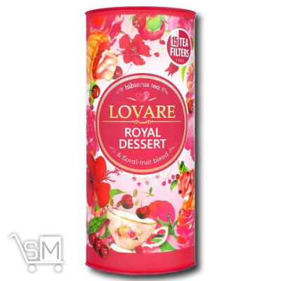 Сравнить цены на Чай «Lovare» «Royal dessert» каркаде листовой с ягодами и лепестками 80г