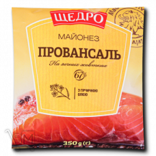 Майонез «Щедро» «Провансаль» 67% 350г Майонез «Щедро» «Провансаль» 67% 350г