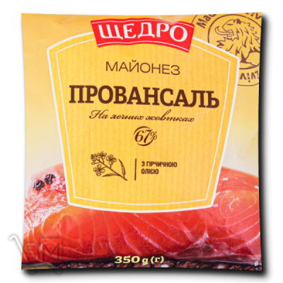 Сравнить цены на Майонез «Щедро» «Провансаль» 67 % 350г