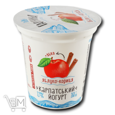 Сравнить цены на Йогурт «Галичина» со вкусом яблоко-корица 2,2% 260г