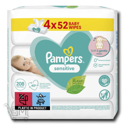 Сравнить цены на Салфетки «Pampers» «Sensitive» 4x52шт.