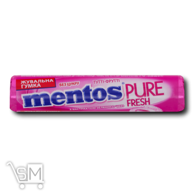 Сравнить цены на Жувальна гумка «Mentos» «Pure Fresh» Тутті-Фрутті 15,75г