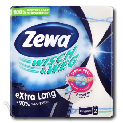 Сравнить цены на Рушники паперові «Zewa» «Wisch&Weg» Extra Lang Original 2шт