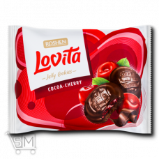 Печенье «Roshen» «Lovita» сдобное с желейной начинкой «Cocoa-cherry» 420г