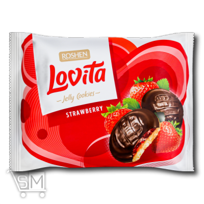 Сравнить цены на Печенье «Roshen» «Lovita» сдобное с желейной начинкой «Strawberry» 420г