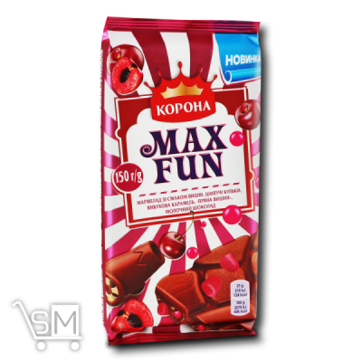 Сравнить цены на Шоколад молочный «Корона» «Max Fun» мармелад шипучие шарики взрывная карамель пряная вишня 150г