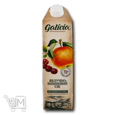 Сравнить цены на Сок «Galicia» яблочно-вишневый неосветленный 1л