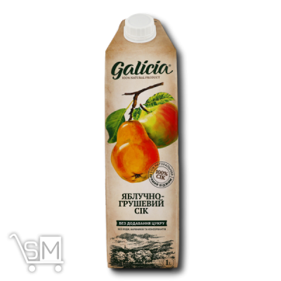Сравнить цены на Сок «Galicia» яблочно-грушевый неосветленный 1л