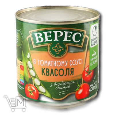 Сравнить цены на Фасоль «Верес» в томатном соусе 400г