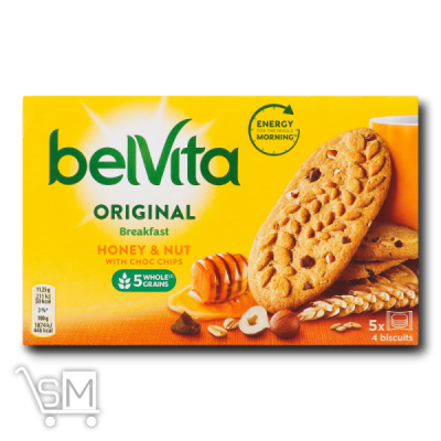 Сравнить цены на Печенье «Belvita» «Original» «Honey&Nut» с шоколадными кусочками 225г