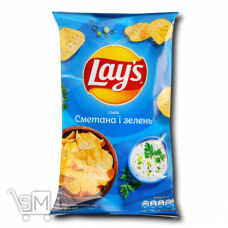 Чипсы «Lays» Сметана и зелень 120г Чипсы «Lays» Сметана и зелень 120г