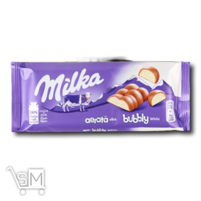 Сравнить цены на Шоколад «Milka» «Bubbly» молочний наповнений білим пористим шоколадом 95г