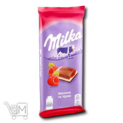 Сравнить цены на Шоколад молочный «Milka» Малина и крем 90г