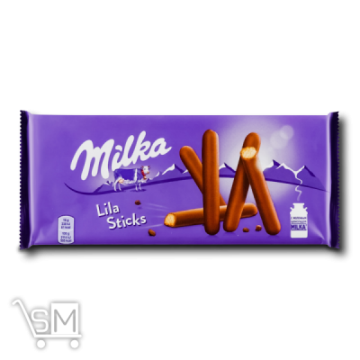 Сравнить цены на Печенье-палочки «Milka» «Lila Sticks» покрытые молочным шоколадом 112г
