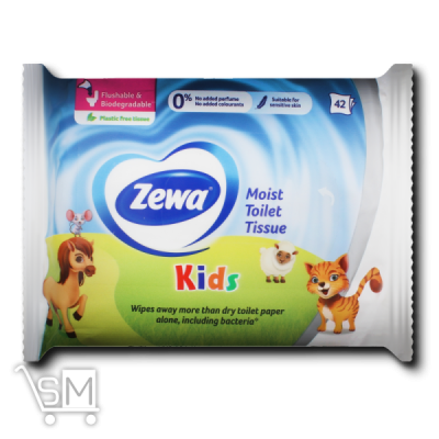 Сравнить цены на Папір туалетний «Zewa» «Kids» вологий 42шт