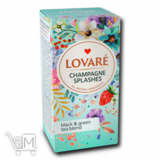 Чай «Lovare» «Champagne Splashes» чорний та зелений з ягодами та пелюстками 2г*24шт