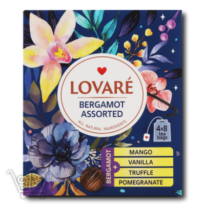 Сравнить цены на Чай чорний «Lovare» «Bergamot Assorted» 2г*32шт