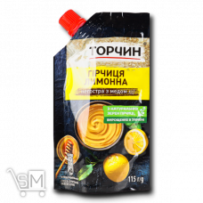 Гірчиця «Торчин» лимонна з медом 115г Гірчиця «Торчин» лимонна з медом 115г