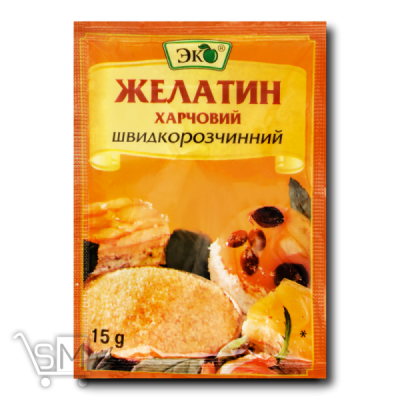 Сравнить цены на Желатин «Эко» пищевой быстрорастворимый 15г