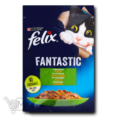 Сравнить цены на Корм «Felix Fantastic» с кроликом в желе для котов 85г