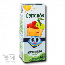 Нектар «Світанок» яблучно-вишневий 0,2л