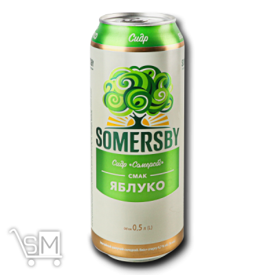 Сравнить цены на Сидр «Somersby» яблочный ж/б 4,7% 0,5л