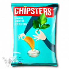 Чипсы «Flint» «Chipsters» сметана с зеленью 130г