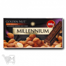 Шоколад черный «Millennium» «Golden Nut» с целым миндалем 100г