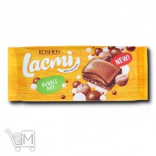 Шоколад молочный «Roshen» «Lacmi» «Bubble Nut» пористый с шоколадно-ореховой начинкой 85г